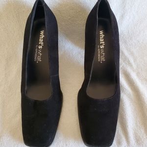Women's black suede Heel Shoes